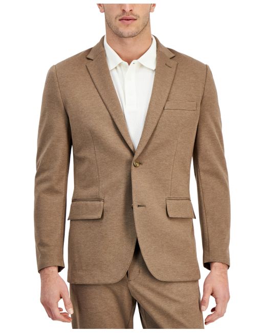 Alfani Modern-Fit Stretch Heathered Knit Suit Jacket Created for Macy