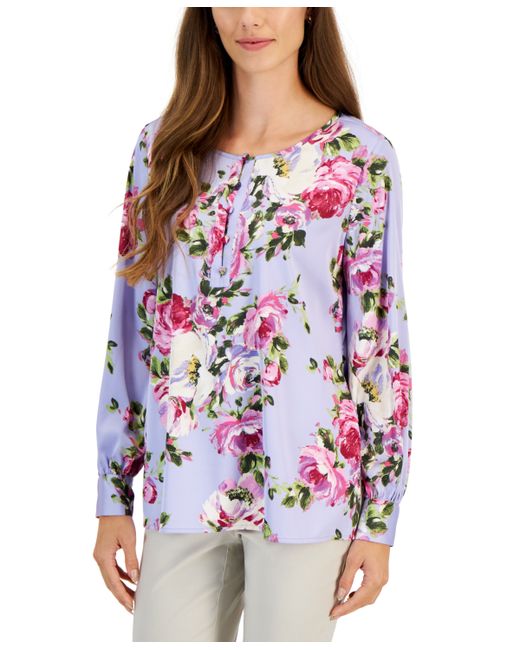 Jm Collection Claudia Rose Printed Top Created for
