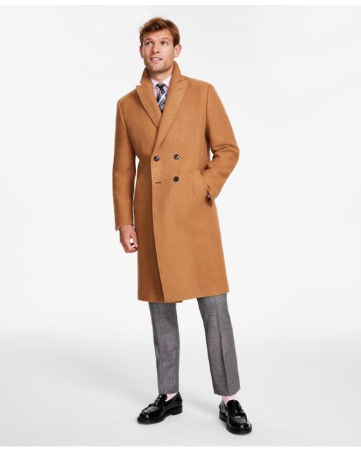 Tommy Hilfiger Modern-Fit Solid Double-Breasted Overcoat