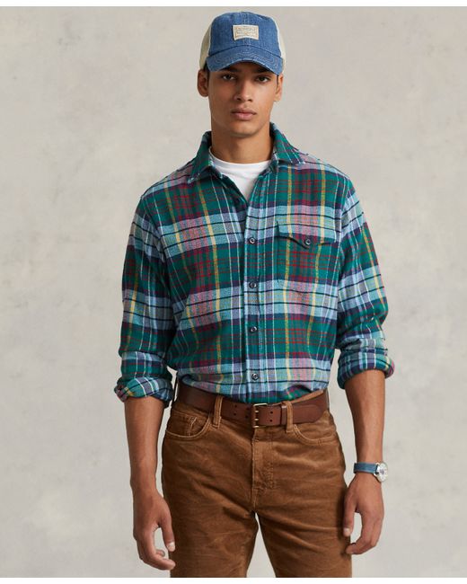 Polo Ralph Lauren Classic-Fit Plaid Brushed Flannel Shirt