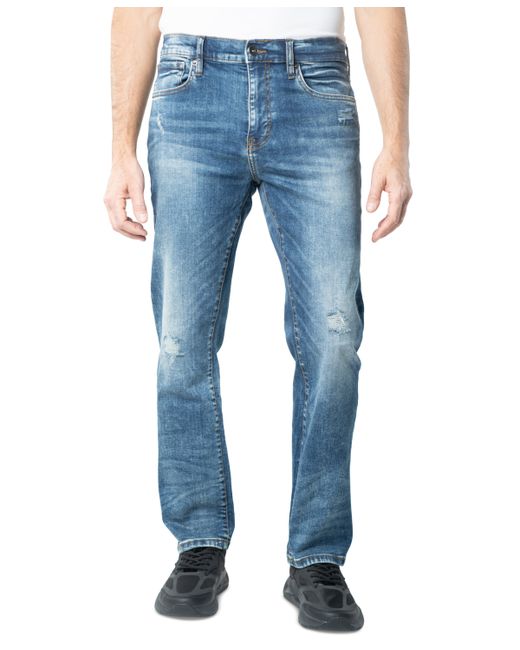 Lazer Straight-Fit Stretch Destroyed Jeans