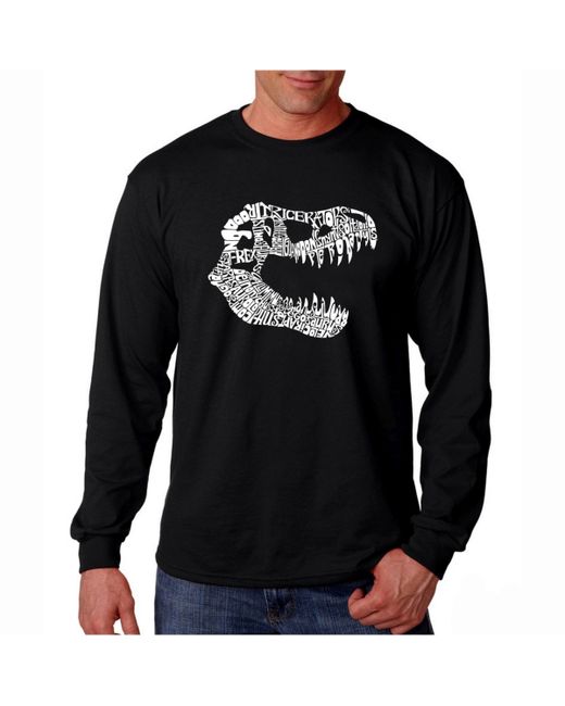 La Pop Art Word Art Long Sleeve T-Shirt T-Rex Skull