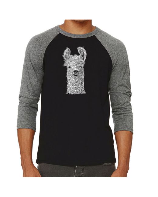 La Pop Art Llama Raglan Word Art T-shirt