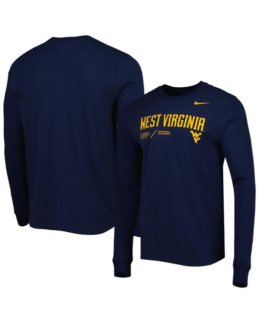 Nike West Virginia Mountaineers Team Practice Performance Long Sleeve T-shirt