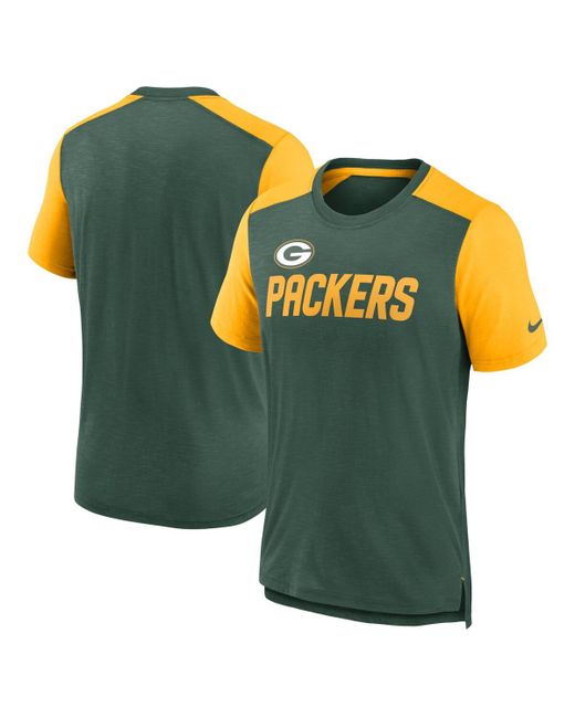 Nike Heathered Gold Bay Packers Block Team Name T-shirt