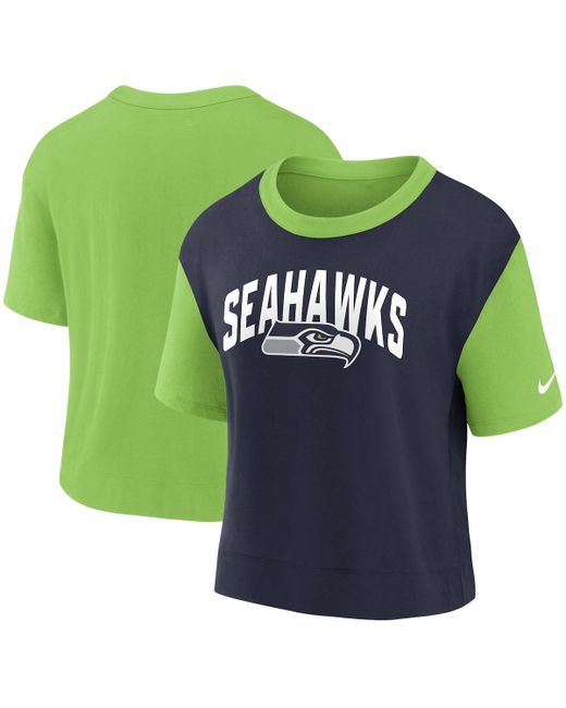 Nike College Navy Seattle Seahawks High Hip Fashion T-shirt
