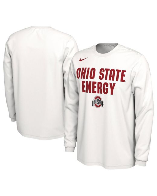 Nike and Ohio State Buckeyes 2024 On-Court Bench Energy Long Sleeve T-shirt