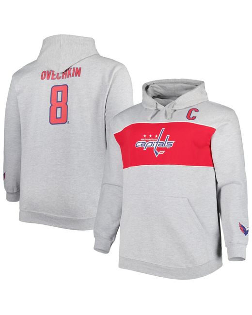 Profile Alexander Ovechkin Washington Capitals Big and Tall Player Lace-Up Pullover Hoodie
