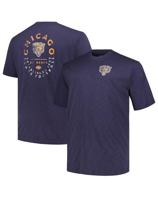 Profile Chicago Bears Big and Tall Two-Hit Throwback T-shirt