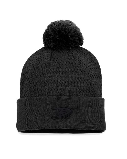 Fanatics Anaheim Ducks Authentic Pro Road Cuffed Knit Hat with Pom