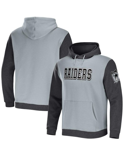 Fanatics Nfl x Darius Rucker Collection by Charcoal Las Vegas Raiders Colorblock Pullover Hoodie