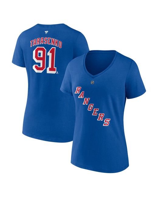 Fanatics Vladimir Tarasenko New York Rangers Authentic Stack Name and Number V-Neck T-shirt