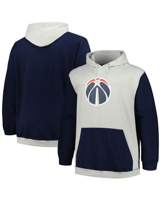 Fanatics Silver Washington Wizards Big and Tall Primary Arctic Pullover Hoodie
