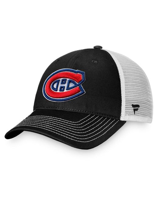 Fanatics White Montreal Canadiens Slouch Core Primary Trucker Snapback Hat