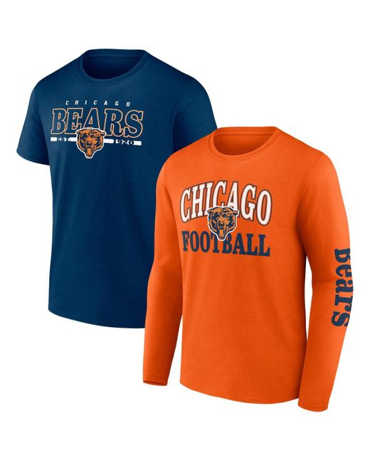Fanatics Navy Chicago Bears Throwback T-shirt Combo Set