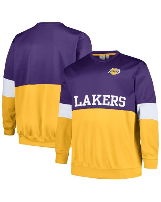 Fanatics Gold Los Angeles Lakers Big and Tall Split Pullover Sweatshirt