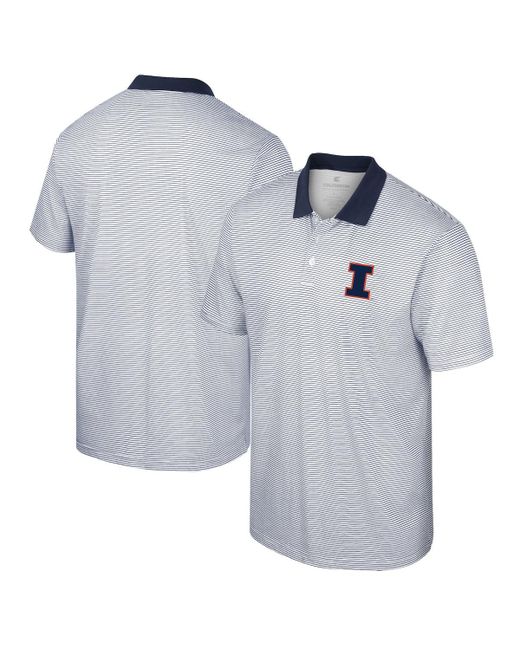 Colosseum Navy Illinois Fighting Illini Print Stripe Polo Shirt