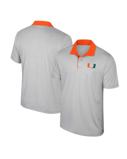 Colosseum Miami Hurricanes Tuck Striped Polo Shirt