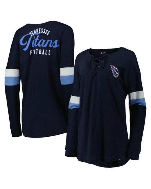 New Era Tennessee Titans Athletic Varsity Lace-Up Long Sleeve T-shirt
