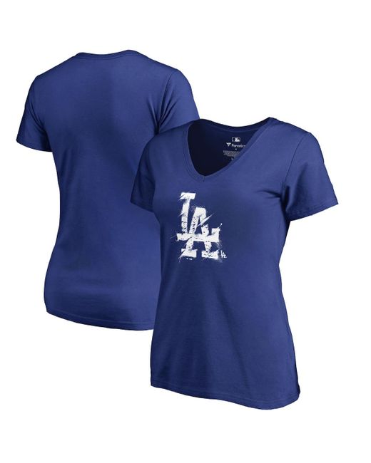 Fanatics Los Angeles Dodgers Splatter Logo V-Neck T-shirt