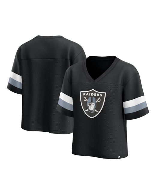 Fanatics Las Vegas Raiders Established Jersey Cropped V-Neck T-shirt