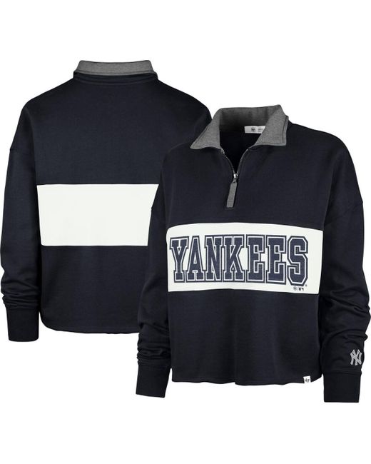 '47 Brand 47 Brand New York Yankees Remi Quarter-Zip Cropped Top