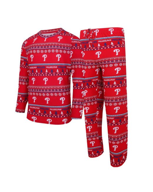 Concepts Sport Philadelphia Phillies Knit Ugly Sweater Long Sleeve Top and Pants Set