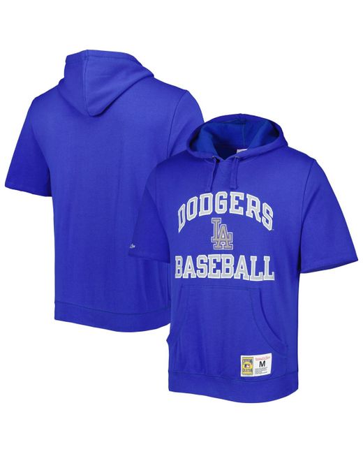 Mitchell & Ness Los Angeles Dodgers Cooperstown Collection Washed Fleece Pullover Short Sleeve Hoodie