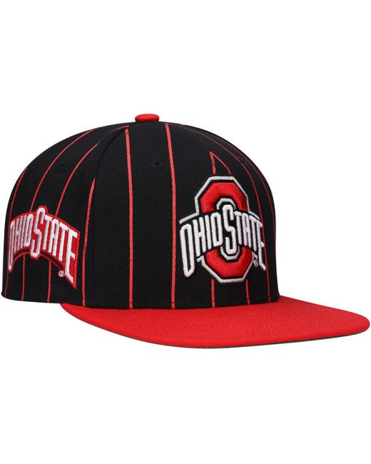 Mitchell & Ness Ohio State Buckeyes Team Pinstripe Snapback Hat