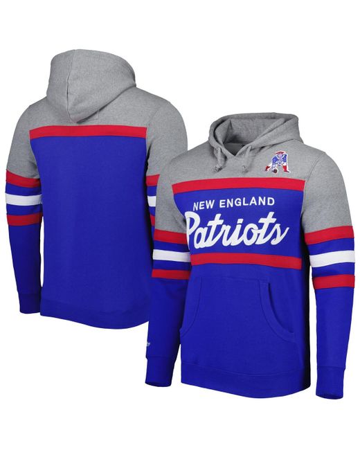 Mitchell & Ness Heathered New England Patriots Head Coach Pullover Hoodie