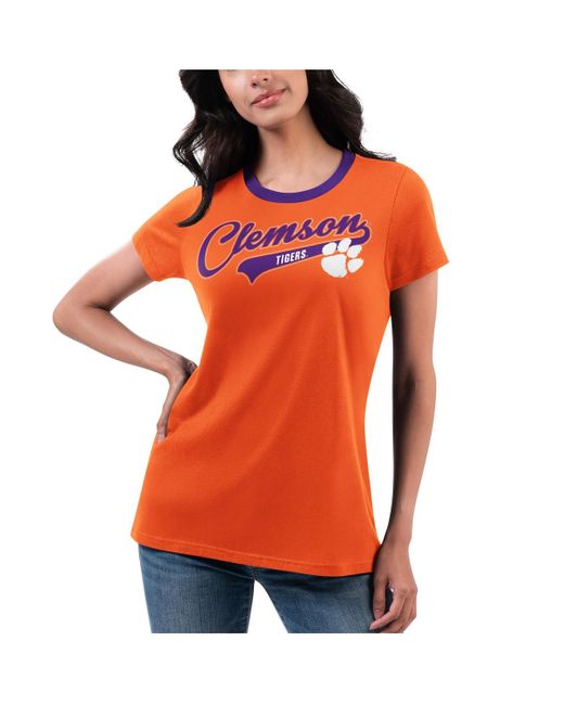 G-iii 4her By Carl Banks Clemson Tigers Recruit Ringer T-shirt