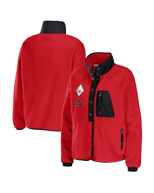 Wear By Erin Andrews Kansas City Chiefs Polar Fleece Raglan Full-Snap Jacket