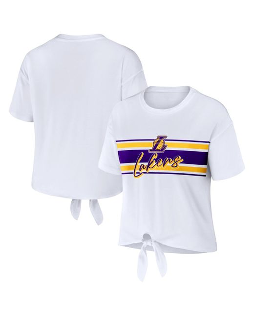 Wear By Erin Andrews Los Angeles Lakers Tie-Front T-shirt