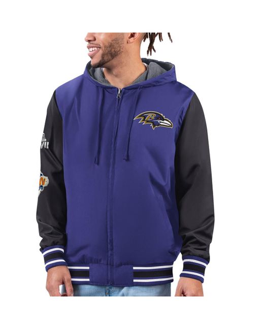 G-iii Sports By Carl Banks Black Baltimore Ravens Commemorative Reversible Full-Zip Jacket