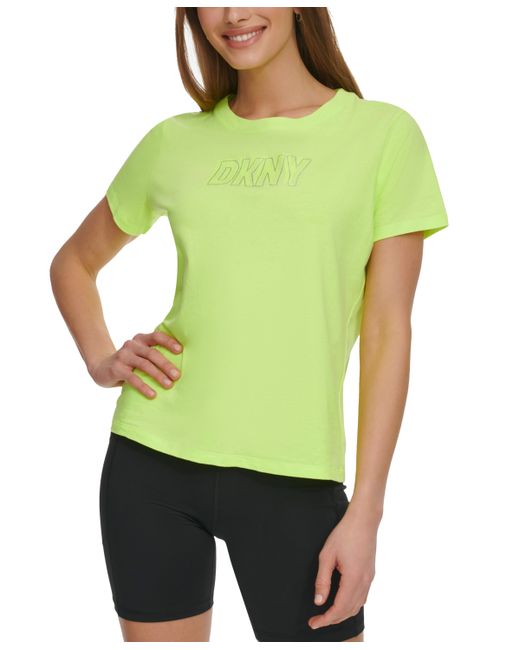 Dkny Sport Cotton Embellished-Logo T-Shirt