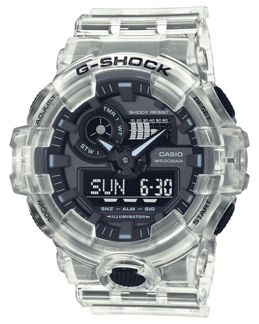 G-Shock Analog-Digital Clear Resin Strap Watch 53.4mm