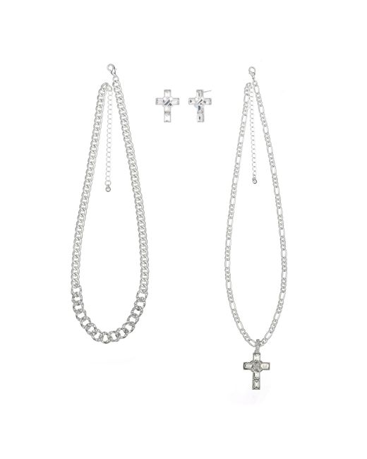Aaliyah 2Pc Cross Necklace And Earring Set