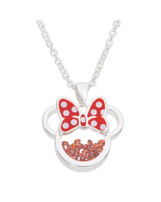 Disney Minnie Mouse Silver Plated Birthstone Shaker Necklace 182