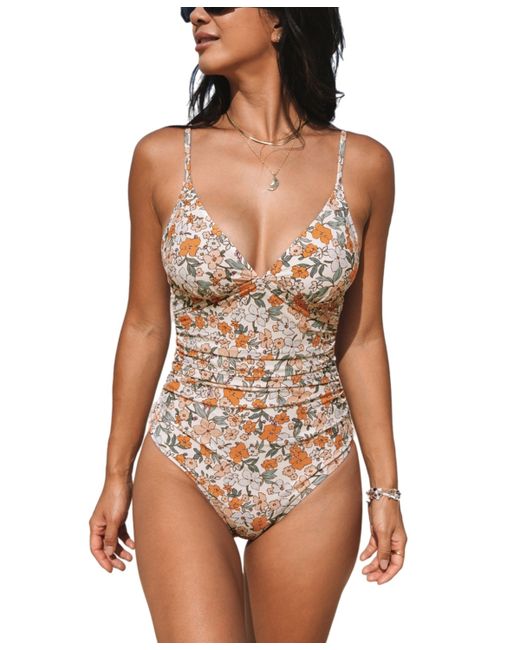 Cupshe Tummy Control V Neck One Piece Swimsuit