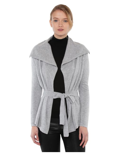 Jennie Liu 100 Pure Cashmere Long Sleeve Belted Cardigan Sweater