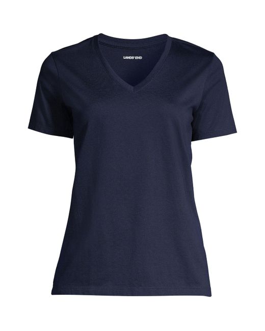 Lands' End Relaxed Supima Cotton Short Sleeve V-Neck T-Shirt