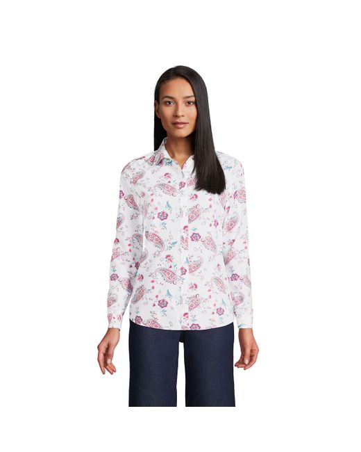 Lands' End Tall Wrinkle Free No Iron Button Front Shirt