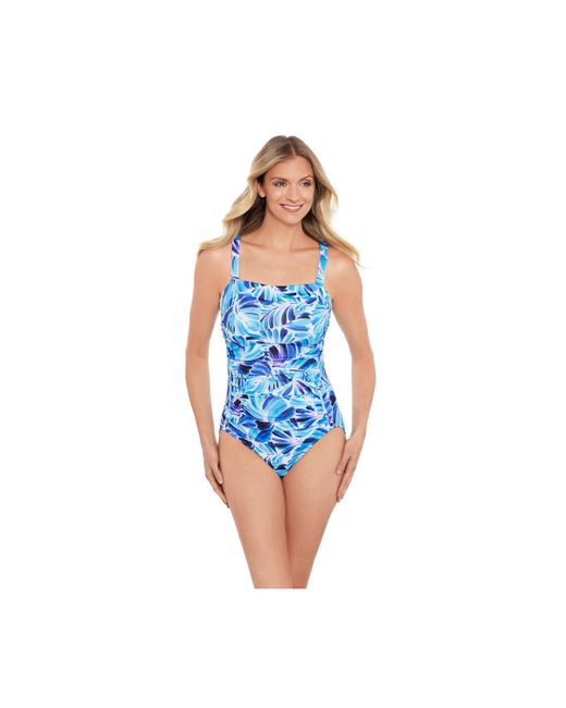 Shapesolver By Penbrooke ShapeSolver Shirred Front Panel One-Piece Swimsuit