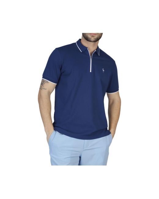 TailorByrd Pique Zipper Polo Shirt with Tipping