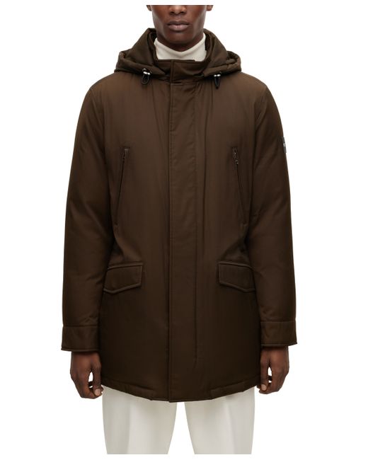 Hugo Boss Boss by Down-Filled Logo Patch Hooded Jacket