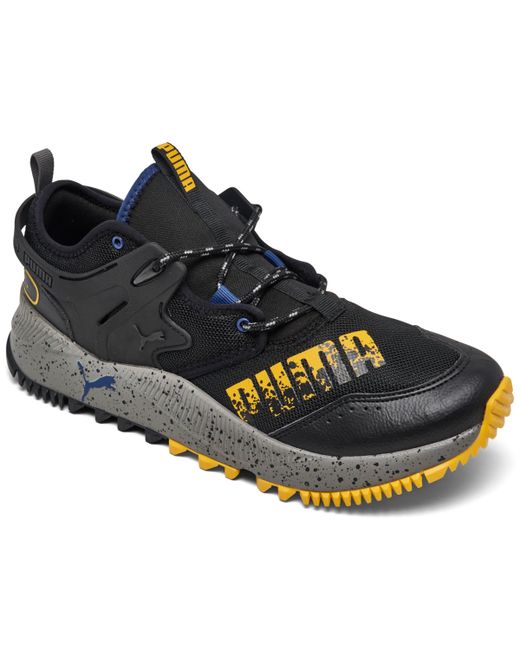 Puma Pacer Future Trail Walking Sneakers from Finish Line Gray Blue Yellow