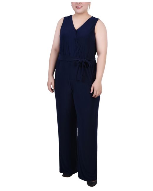 Ny Collection Plus Sleeveless Belted Jumpsuit