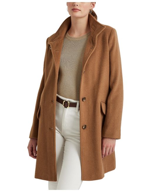 Lauren Ralph Lauren Wool Blend Buckle-Collar Coat