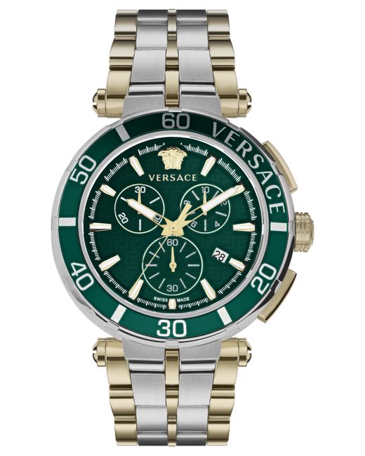 Versace Swiss Chronograph Greca Bracelet Watch 45mm