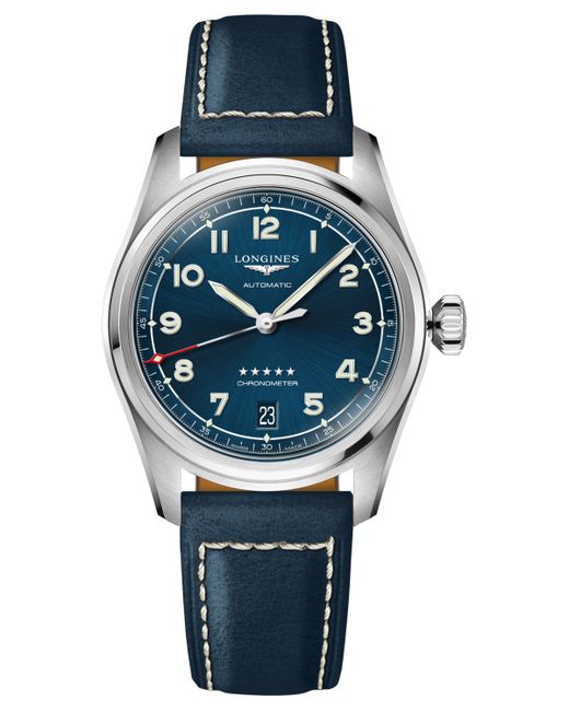 Longines Swiss Automatic Chronometer Spirit Leather Strap Watch 37mm